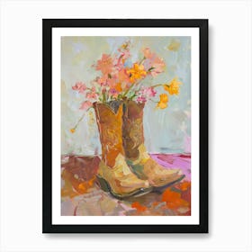 Cowboy Boots And Wildflowers Fireweed Art Print