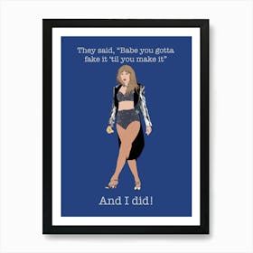I can do it with a broken heart silver - Taylor Swift TTPD Art Print