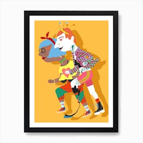 Running Couple Art Print