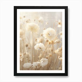 Boho Dried Flowers Scabiosa 4 Art Print