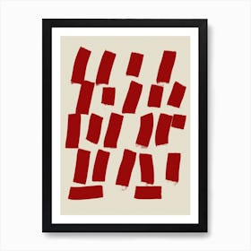 Abstract Red Composition Art Print