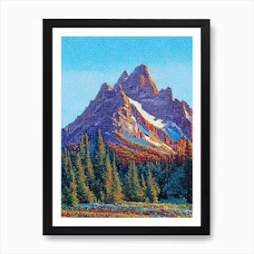 Grand Teton National Park United States Of America Pointillism Art Print