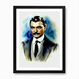 Clark Gable In Gone With The Wind Watercolor Affiche