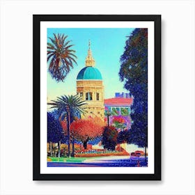 Pasadena, City Us  Pointillism Art Print