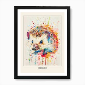 Hedgehog Colourful Watercolour 2 Poster Art Print