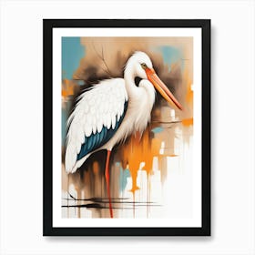 White Stork Canvas Print Art Print