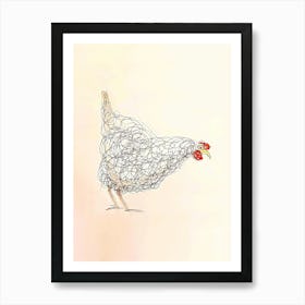 Wire Chicken Art Print