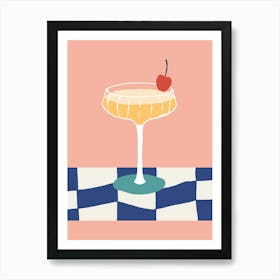 Food Illustration Cocktail Preppy Contemporary Kitchen Art Print