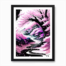 Sakura Blossom Painting Art Print