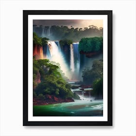 Iguazu Falls, Argentina And Brazil Realistic Photograph (1) Art Print