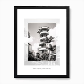 Poster Of Singapore, Singapore, Black And White Old Photo 4 Art Print