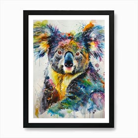 Koala Colourful Watercolour 4 Art Print