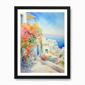 Seascape Sanctuary: Coastal Terrace Art Print Art Print