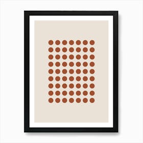 Geometric Dots Rust Terracotta Art Print