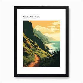 Kalalau Trail Hawaii 3 Hiking Trail Landscape Poster Art Print