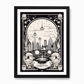 Toronto, Canada, Tarot Card Travel  Line Art 1 Art Print