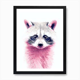 Pink Raccoon Illustration 4 Art Print