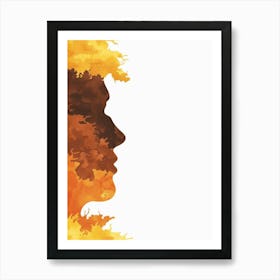 Watercolor Silhouette Of A Woman Art Print