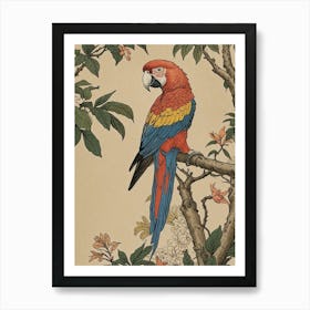 Parrot On A Branch Art Print