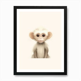 Watercolour Jungle Animal White Faced Capuchin 4 Art Print