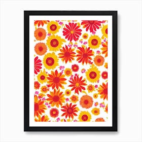 Sunflower Floral Print Warm Tones 1 Flower Art Print