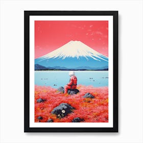 Hippie Astronaut Meditating In Moutn Fuji, Japan 1 Art Print