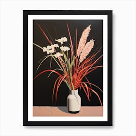 Bouquet Of Japanese Silver Grass Flowers, Autumn Fall Florals Painting 0 Art Print