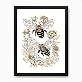 Colony Bees 1 William Morris Style Poster