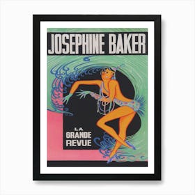 Josephine Baker, Dancer, French Entertainer, Vintage Poster Art Print