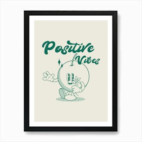 Retro Wall Art Vintage Decor Retro Cartoon Printable Art Retro Vintage Wall Art Positive Vibes Trendy Retro Poster Art Print