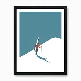 Skier Carrying Skis Art Print