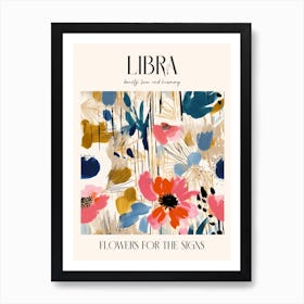 Flowers For The Signs Libra 1 Zodiac Sign Art Print