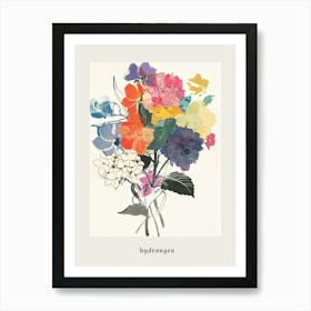 Hydrangea 4 Collage Flower Bouquet Poster Art Print