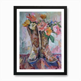 Cowboy Boots And Wildflowers 6 Art Print