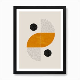 Mustard Geometric Mid Century Art Art Print