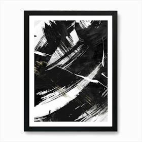 Abstract Black And White Painting 19 Art Print