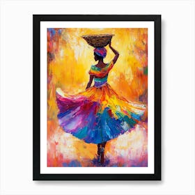 African Woman With Basket 16 Art Print