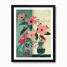 Pink Flowers In A Vase 12 Art Print