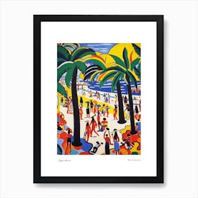 Copacabana Rio De Janeiro Matisse Style 3 Watercolour Travel Poster Art Print