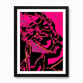 Pink And Black Art Print