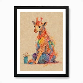 Giraffe Canvas Print 1 Art Print