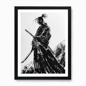 Sketched Black And White 32 Art Print