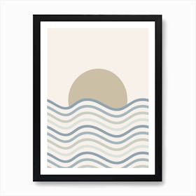 Boho Abstract Beach Sunset Art Print