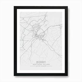 Derry Northern Ireland Map Art Print