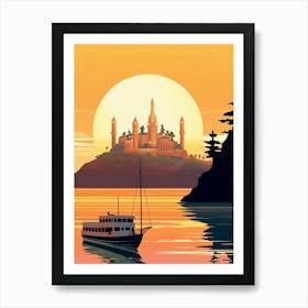 Bosphorus Cruise Prince Islands Modern Pixel Art 3 Art Print