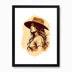 Cowgirl Neutral Colours Portrait 1 Affiche