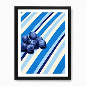 Blueberries Fruit Summer Illustration 3 Art Print
