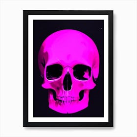 Skull With Cosmic Themes Pink Matisse Style Art Print