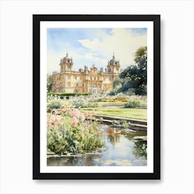 Blenheim Palace Gardens Uk Watercolour 2 Art Print