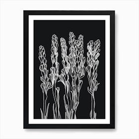 Tuberose Floral Linear drawing Art Print